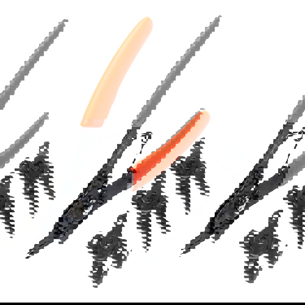 Retaining Ring Pliers Sets; Set Type: Internal Ring Pliers; External Ring Pliers ; Minimum Ring Bore Diameter: 0.25 ; Maximum Ring Bore Diameter: 0.50 ; Minimum Shaft Diameter: 1.2 ; Maximum Shaft Diameter: 1.4 ; Container Type: Carded